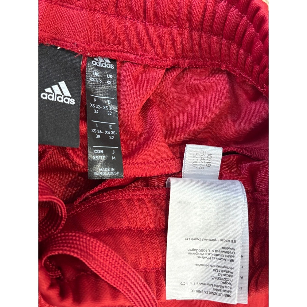 Adidas Track Pants Women XS Red Tiro 3-Stripe‎ Athletic Joggers Zipper Cuffs - Picture 9 of 9